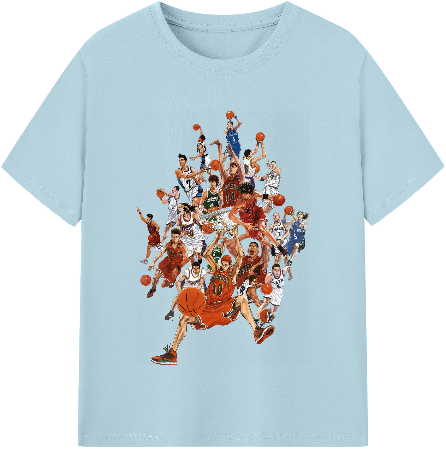 SLAM DUNK／スラムダンク 綿100％半袖Tシャツ（フロントプリント）